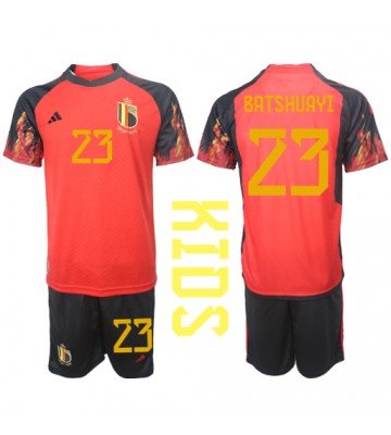 Lacne Dětský Futbalové dres Belgicko Michy Batshuayi #23 MS 2022 Krátky Rukáv - Domáci (+ trenírky)